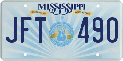 MS license plate JFT490