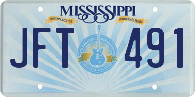MS license plate JFT491