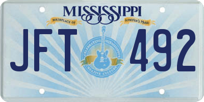 MS license plate JFT492