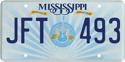 MS license plate JFT493