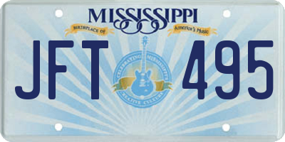 MS license plate JFT495