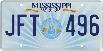 MS license plate JFT496