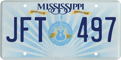 MS license plate JFT497