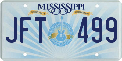 MS license plate JFT499