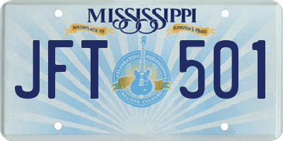 MS license plate JFT501