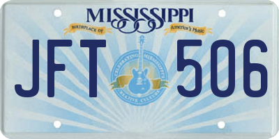 MS license plate JFT506