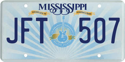 MS license plate JFT507
