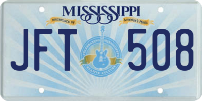 MS license plate JFT508