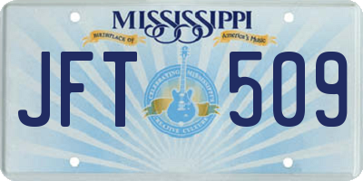 MS license plate JFT509
