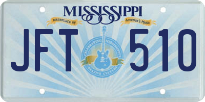 MS license plate JFT510
