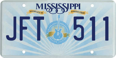 MS license plate JFT511
