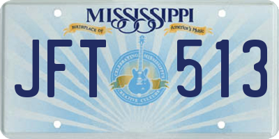 MS license plate JFT513