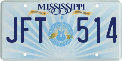 MS license plate JFT514