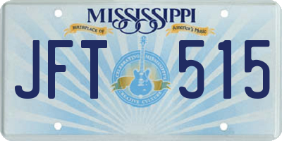 MS license plate JFT515