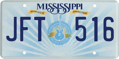 MS license plate JFT516