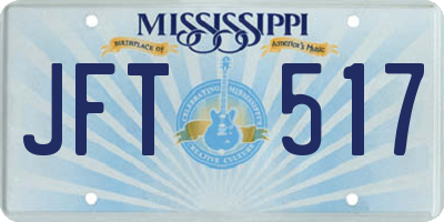 MS license plate JFT517