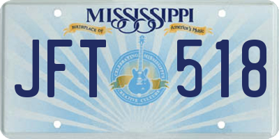 MS license plate JFT518
