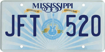 MS license plate JFT520