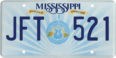 MS license plate JFT521