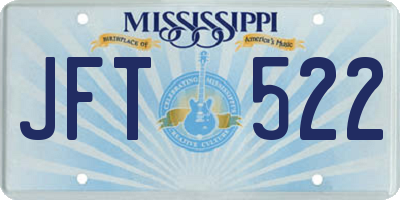 MS license plate JFT522