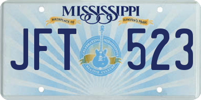MS license plate JFT523