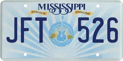 MS license plate JFT526