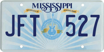 MS license plate JFT527