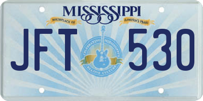 MS license plate JFT530