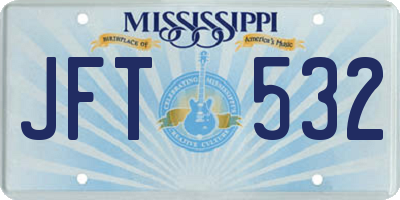 MS license plate JFT532