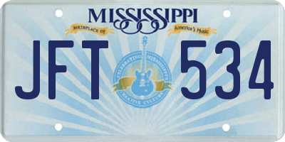 MS license plate JFT534