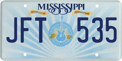 MS license plate JFT535