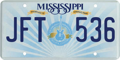 MS license plate JFT536