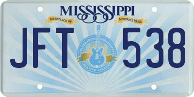 MS license plate JFT538