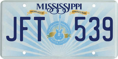 MS license plate JFT539