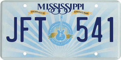 MS license plate JFT541