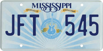 MS license plate JFT545