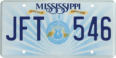 MS license plate JFT546