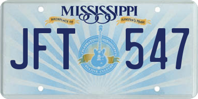 MS license plate JFT547