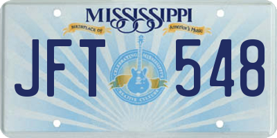 MS license plate JFT548