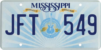 MS license plate JFT549