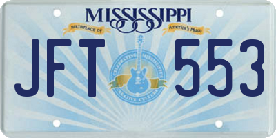 MS license plate JFT553
