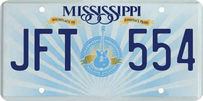MS license plate JFT554