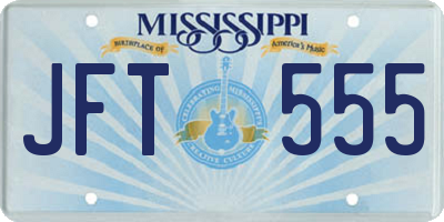 MS license plate JFT555