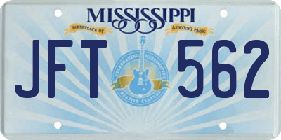 MS license plate JFT562