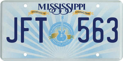 MS license plate JFT563