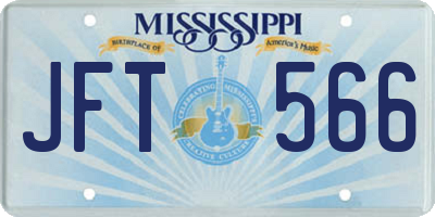 MS license plate JFT566