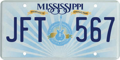 MS license plate JFT567