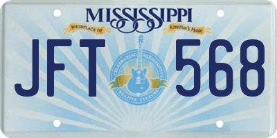 MS license plate JFT568