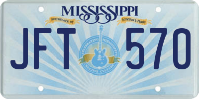 MS license plate JFT570