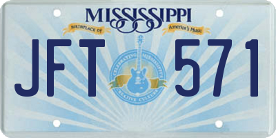 MS license plate JFT571